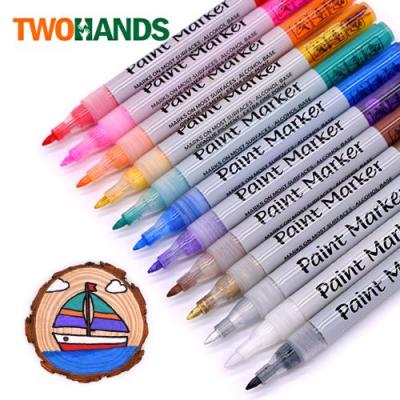 China DIY Paint Drawing Markers for Rock/Glass/Wood/Porcelain/Ceramic/Fabric 24 Colors Paint Pens Acrylic Marker Set for sale