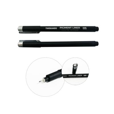 China TWOHANDS Water Proof 12 Dye Liner Soft Writing Black Set, Sketching Pen for Office Drawing Drafting Document for sale