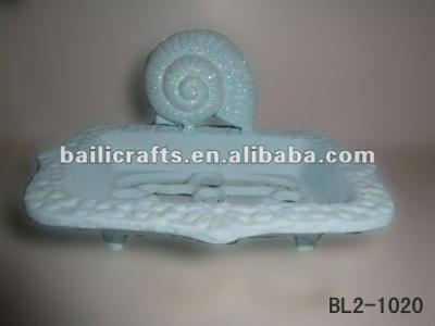 China Beach/Bathroom/Garden Home Decor Cast Iron Seashell Soap Dish for sale