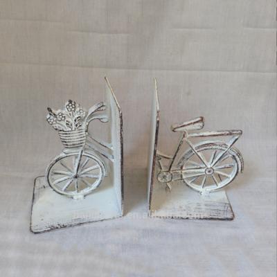 China Creative Wholesale Cheap Cast Resin Metal Bookends With Bicycle Design for sale