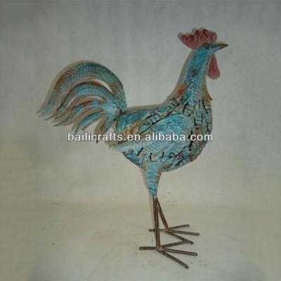 China China Wholesale Cheap Metal Figurine Garden Rooster Animal Ornament for sale