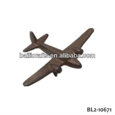 China Wholesale High Quality Cast Iron Airplane Metal Decor Europe Garden Animal Figurines for sale