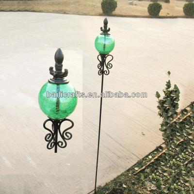 China Wholesale Glass Metal Ball Iron Garden Stake for sale