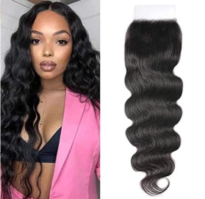 China Body Wave HD Lace Up Closure 5x5 Straight Pre Plucked Natural Hairline With Baby Hair Brazilian Virgin Hair Swiss Lace Closure for sale