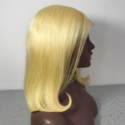 China Wholesale Short Straight Bob Wig, Peruvian Lace Front Bob Wigs 613 Virgin Remy Human Hair 13*6 Good Quality for sale