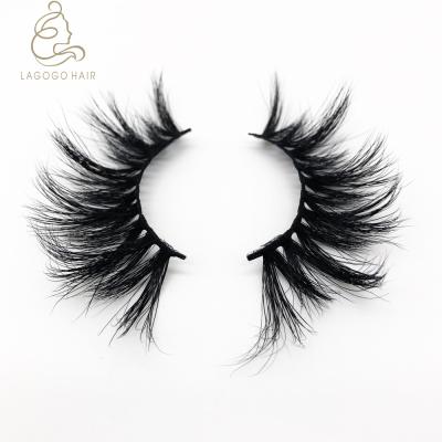 China Natural Selling Luxury Custom Private Label 25 Mm Real Mink Fur Eyelashes 3d Mink Lashes 25 Mm for sale