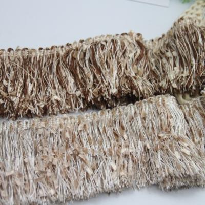 China Curtain Different Size Sequin Tassel Fringe Polyester Fringe Trimming Lace For Latin Fabric for sale