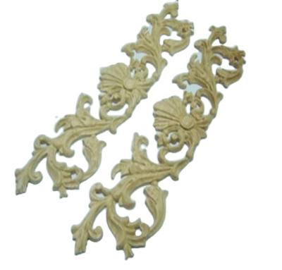 China Antique Imitation Embellishments Unpainted Wood Carved Furniture Carving Square Applique Onlay for sale