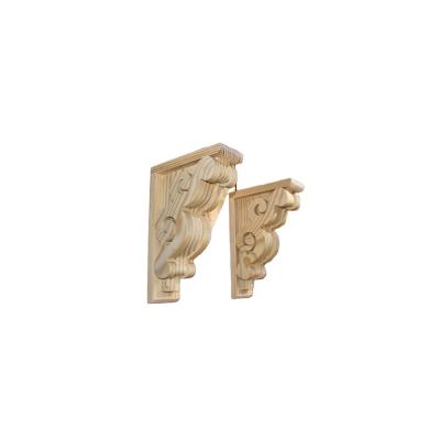 China Factory Direct Sales Millwork Traditional Decorative Wooden Brace Floral Swan Brace Solid Wood Bracket for sale