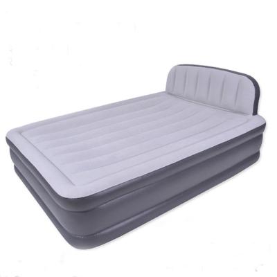 China Hot sale foldable dura-beam inflatable air mattress with headboard and built in pump inflatable air bed for sale