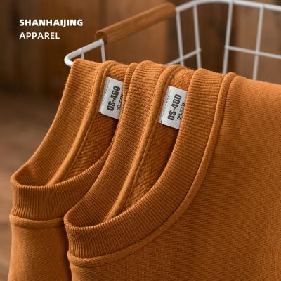 China High Quality Anti-pilling Off The Shoulder Sweatshirt And Hoodies 460gsm Heavy Organic Cotton Customize Printing Yellow Color Crewneck Sweater for sale