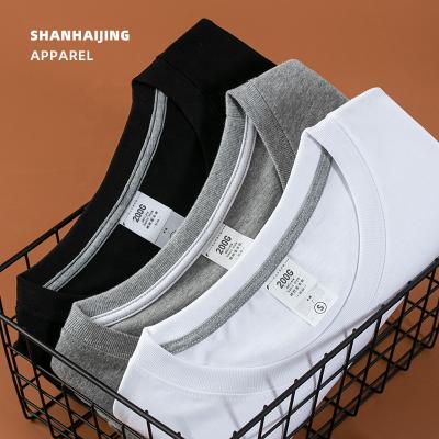 China Wholesale Men's Clothing QUICK DRY T-shirt 200g plus size custom made premium high quality bulk apparel 100% cotton bond white blank t-shirt for sale