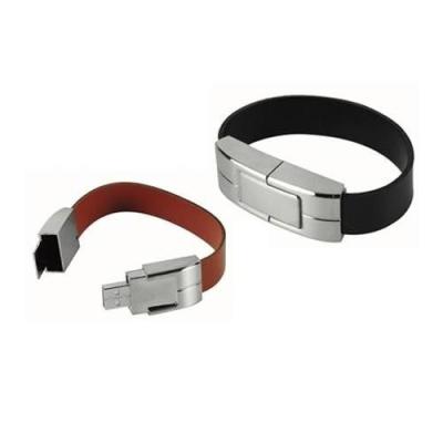 Китай Wristband UNIX сформировал кожаный логос внезапного диска USB выбитый продается