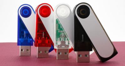 China Swivel 1GB - 32GB Plastic USB Flash Drive With Full Color OEM Logo for sale