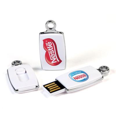 China Flexible Mini Plastic USB Flash Drive White Ultra-thin with Custom Logo for sale