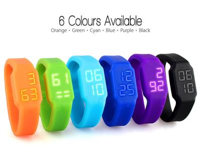 China LED Watch Wristband USB Flash Drive , Colorful Silicone 8GB Bracelet USB Flash Drive for sale