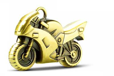 China 16GB / 32GB Gold Motorcycle Novelty USB Flash Drives , Metal USB Pendrive For Men for sale