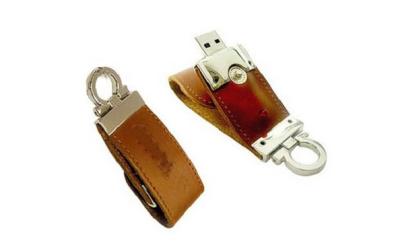 China Office Brown Leather hi speed usb 2.0 flash disk 32GB , USB Stick Leather for sale