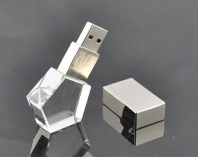 China Transparent promotional usb flash drive 3D engrave logo for business for sale