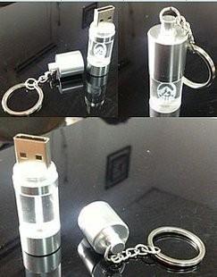 China 3D logo cylinder customized usb flash drive / crystal usb stick for sale