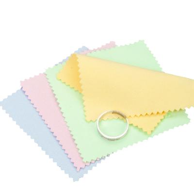 China Fleece/Suede Factory Supply 8*8cm Polished Double Sided Sterling Silver Jewelry Cleaning Cloth Support Custom Logo for sale