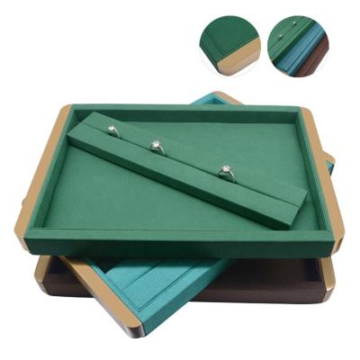 China Jewelry Disply China Manufacturer Metal Frame Luxury Jewelry Tray Box Ring Earring Box for sale