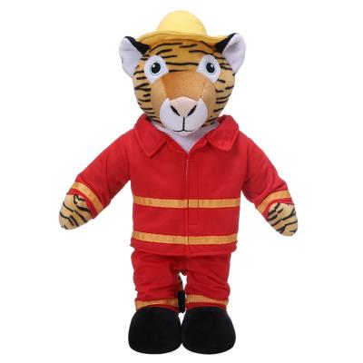 China Wholesale Gift and Promotion Stuffed Animal Plush Toy Soft Stuffed Animal Tiger with Custom Clothes for sale