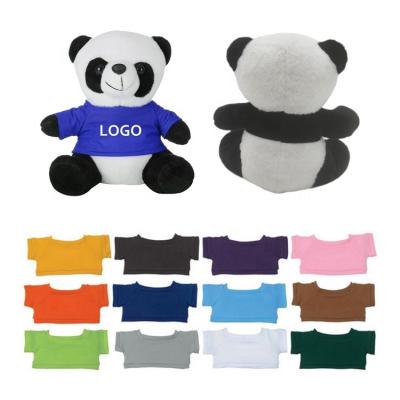 China Wholesale Plush Stuffed Panda Style Plush Animals Cute Toy For Mascot Red Color T-shirt Soft Panda Custom Plush Toy for sale