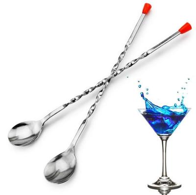 China Long Handle Stainless Steel Viable High Quality Cocktail Shaker Mixing Spoon For Bar for sale