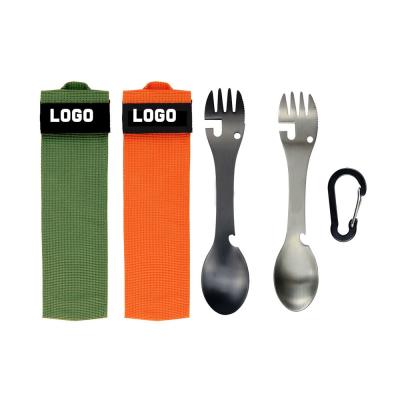 China Factory Wholesale Portable Portable Picnic Opener Multifunctional Stainless Steel Fork Spoon for sale