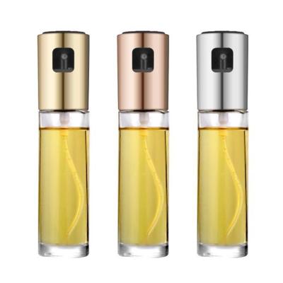 China Stainless Steel Olive Oil Dispenser Kitchen Oil Vinegar Viable Dispenser Bottle 100ml Glass Sprayer For Cooking, BBQ, Salad, Baking for sale