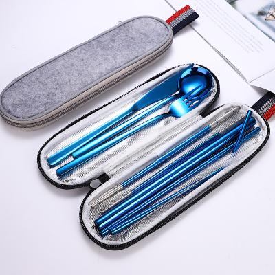 China Sustainable Sustainable Travel Utensils With Case 9 Piece Travel Healthy Eco-Friendly Portable Flatware Sets For Travel Camping for sale