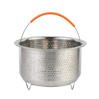 China Amazon 304 Stainless Steel Food Steamer Basket Prssure Cooker Viable Viable Steamer Basket For Egg Meat Steamer for sale