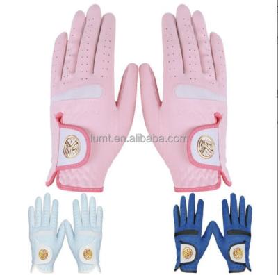 China Durable Wear Resistant Microfiber Cloth Sunscreen Ladies Golf Gloves Breathable Wear Resistant Washable Golf Gloves Can Be Customized for sale