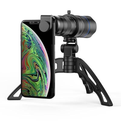 China Compatible with 98% HD Mobile Phones 20-40X Full Metal Zoom Telescope Telephoto Lens with Universal Tripod Monocular Telephoto Mobile Phone Lens for sale