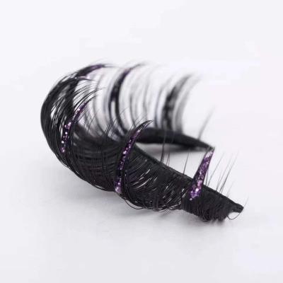 China Handmade Russian Faux Mink Lashes Custom Bright Dramatic Glitter Colored Lashes Party Faux Glitter Lashes for sale