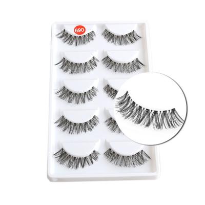 China Wholesale Handmade False Eyelash Natural Human 3D Mink Eyelashes Reusable Fluffy Russian Stripe Lashes Eyelashes Extensions for sale