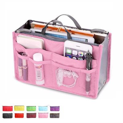 China Fashion China Suppliers Fleece Insert Makeup Storage Bag In Bag Cable Travel Cosmetic Organizer Bag for sale