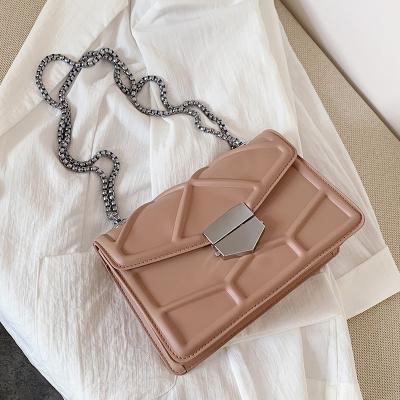 China Fashion Pure Color Fashion Women Luxury Handbags Portable Small Square Shoulder Cross-body Bags for sale