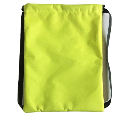 China Custom Color Fashion Yellow Mesh Drawstring Bag Polyester Portable Promotional Drawstring Bag for sale