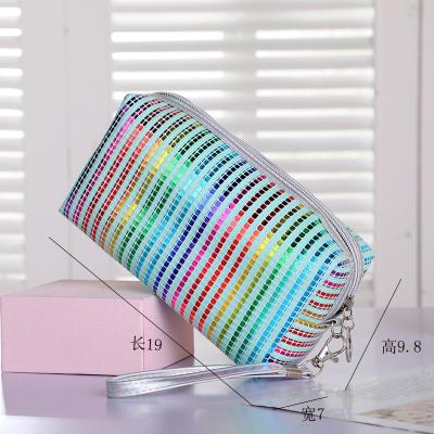 China School/Toddler Laser Clutch Bag Fashion Big Space Cosmetic Bag Square Shape Harajuku All-match Cosmetic Bag for sale