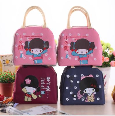 China Wholesale Insulated Cute Cartoon Logo Printed Polyester Tote Lunch Bags For Women Insulated for sale