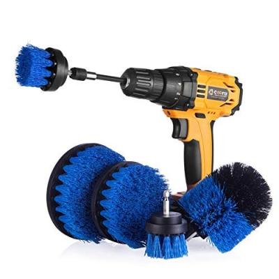 China Sustainable Drill Brush 4 Pieces - Power Drill Scrub Brush Attachment For Bathroom Kitchen Carpet Cleaning Toilet for sale