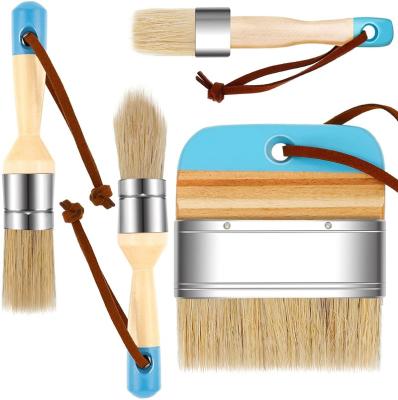 China Painting 4 Pieces Chalk and Wax Brushes Stiffen Natural Paint Brushes for sale