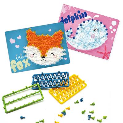 China Eductional preschool toys nail winding painting children's student manual class diy yarn painting package gift decoration material painting for sale