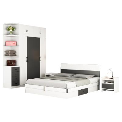 China Adjustable Full Size Furniture Designer Set Modern Bed With Storage And Wardrobe Office Bedroom Furniture for sale