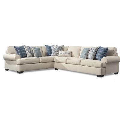 China Other Modern Seating High Quality Canvas Vintage Sofa Villa Sofa Couch Set Large Sectional Living Room From Factory 2-Piece for sale