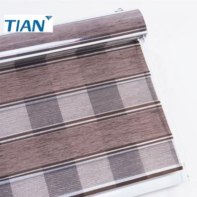 China Home Double Layers Slat Window Fabric Day Night Decorative Roll for sale