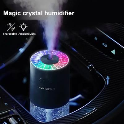 China Car Portable Ultrasonic Humidifier 200ML USB Air Diffuser with Romantic Lamp Night Humidificador Difusor for sale