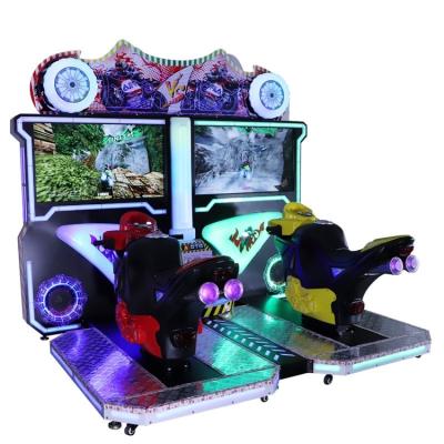 China Factory Supply Coin Pushe Plastic Type Arcade Simulation Motorcycle Racing Game For Two Person for sale